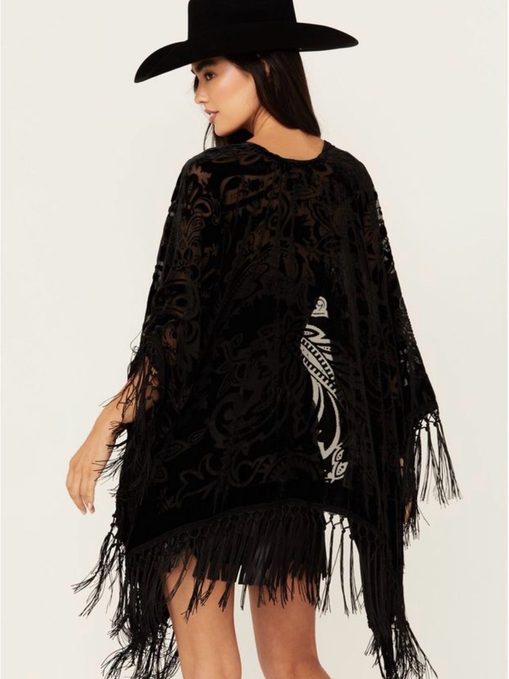 Idyllwind Black velvet burnout Patterned Kimono